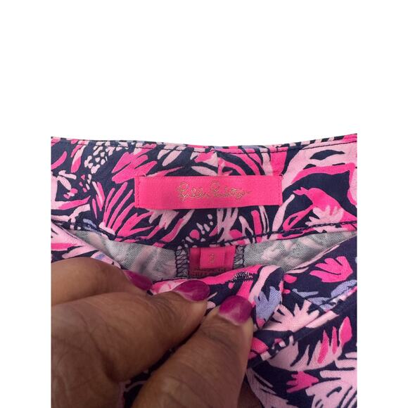 Lilly Pulitzer Navy Pink Resort Swing of Things Kelly Skinny Ankle Pant Size 2 - Picture 3 of 12